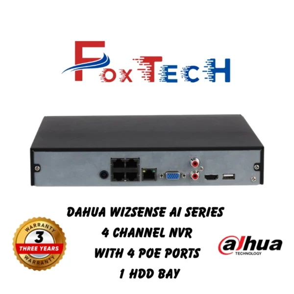 Dahua WizSense AI NVR with 4 POE ports.