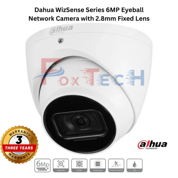 Dahua 6MP network camera with 2.8mm lens
